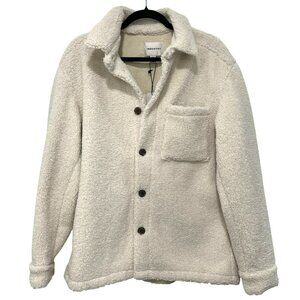 Industry Ivory Faux Fur Sherpa Teddy Jacket Shacket Unisex Mens Medium NWT